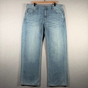 Vintage Unionbay Mens Relaxed Fit Straight Leg Light Wash Blue Denim Jeans 38x30
